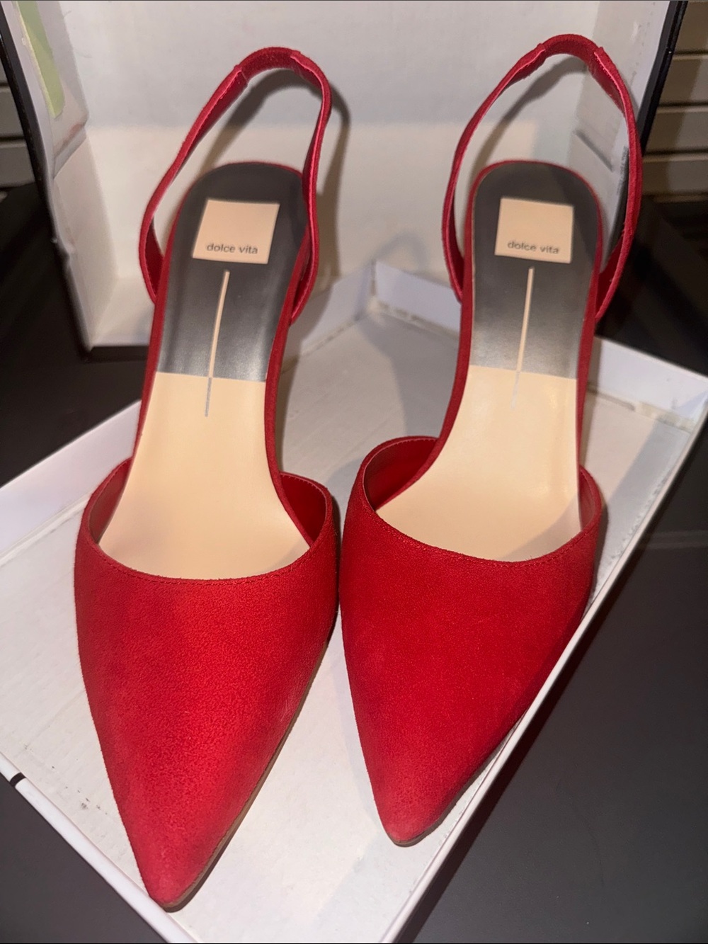Dolce Vita Red Suede Slingback Heels Sz 10 M